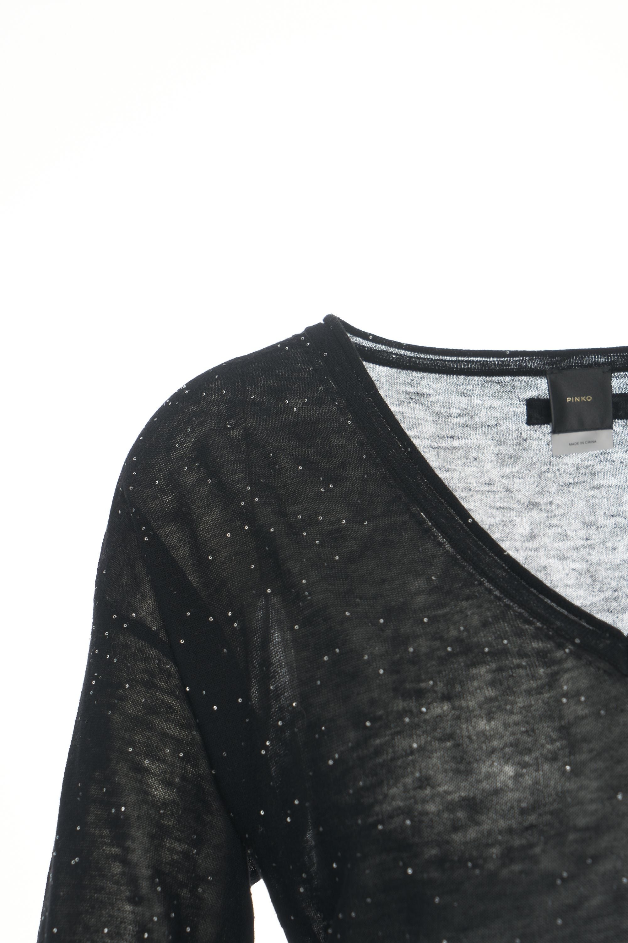 PINKO Glitter V-Neck Pullover