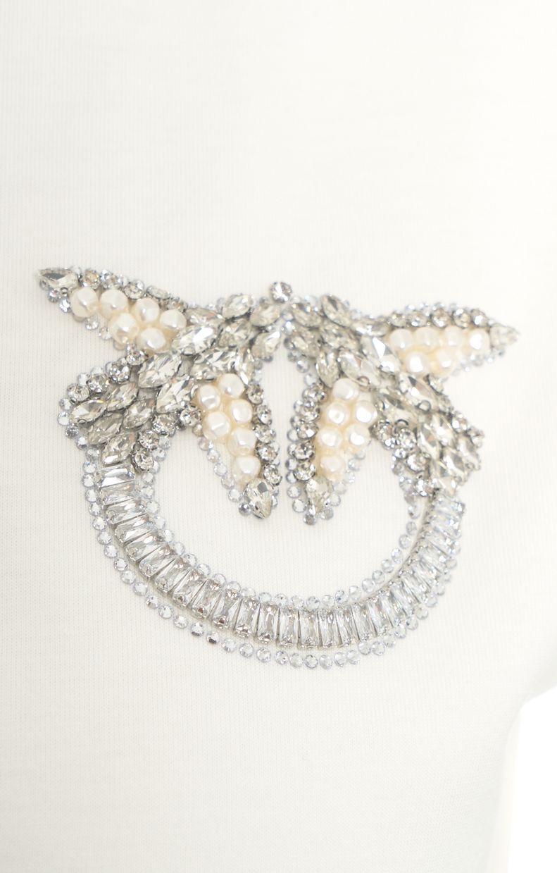 PINKO Elegant T-Shirt with Sparkling Appliqué for Women