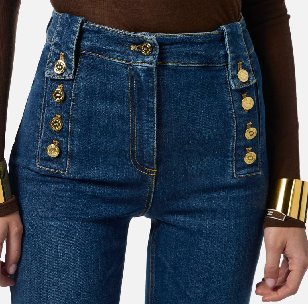 ELISABETTA FRANCHI Elegant High-Waisted Women's Pants