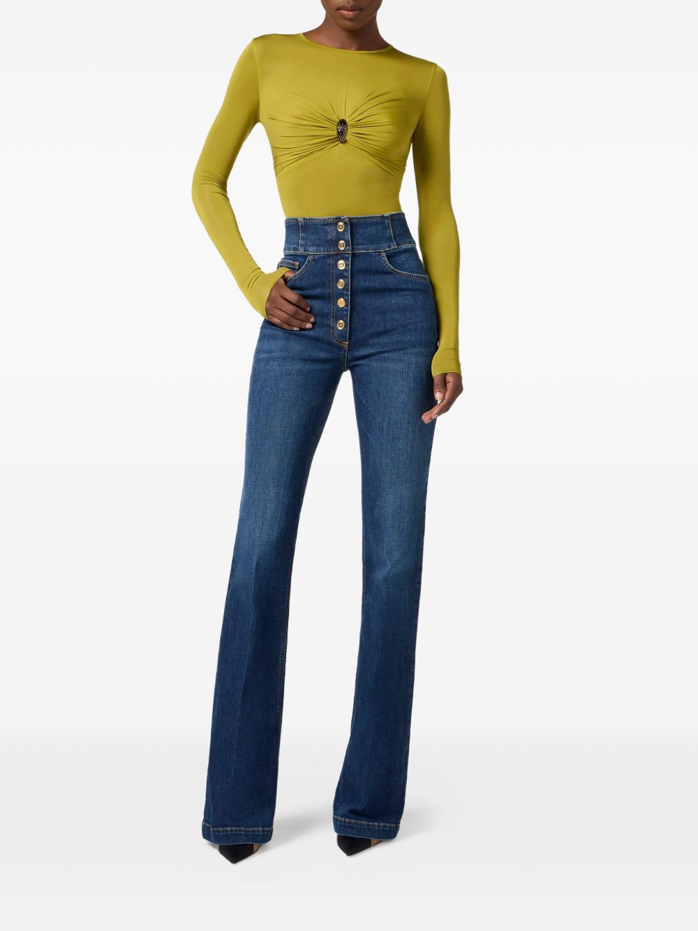 ELISABETTA FRANCHI High-Rise Bootcut Jeans