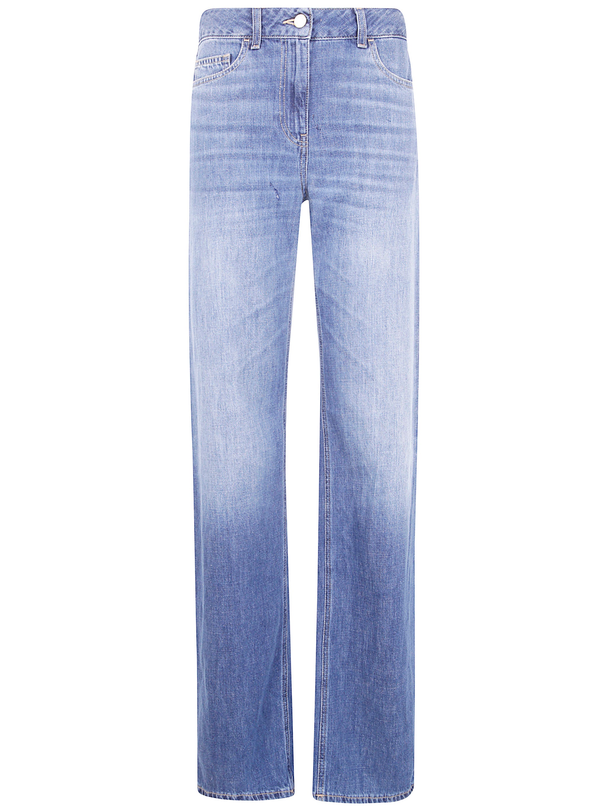 ELISABETTA FRANCHI Straight Leg Jeans with Logo Plaque