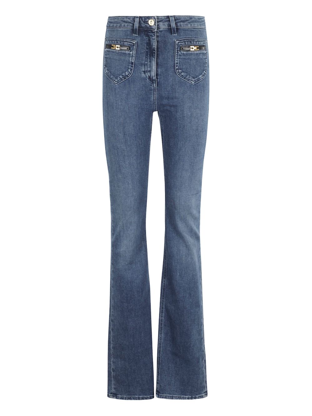 ELISABETTA FRANCHI Cotton Blend Flare Jeans