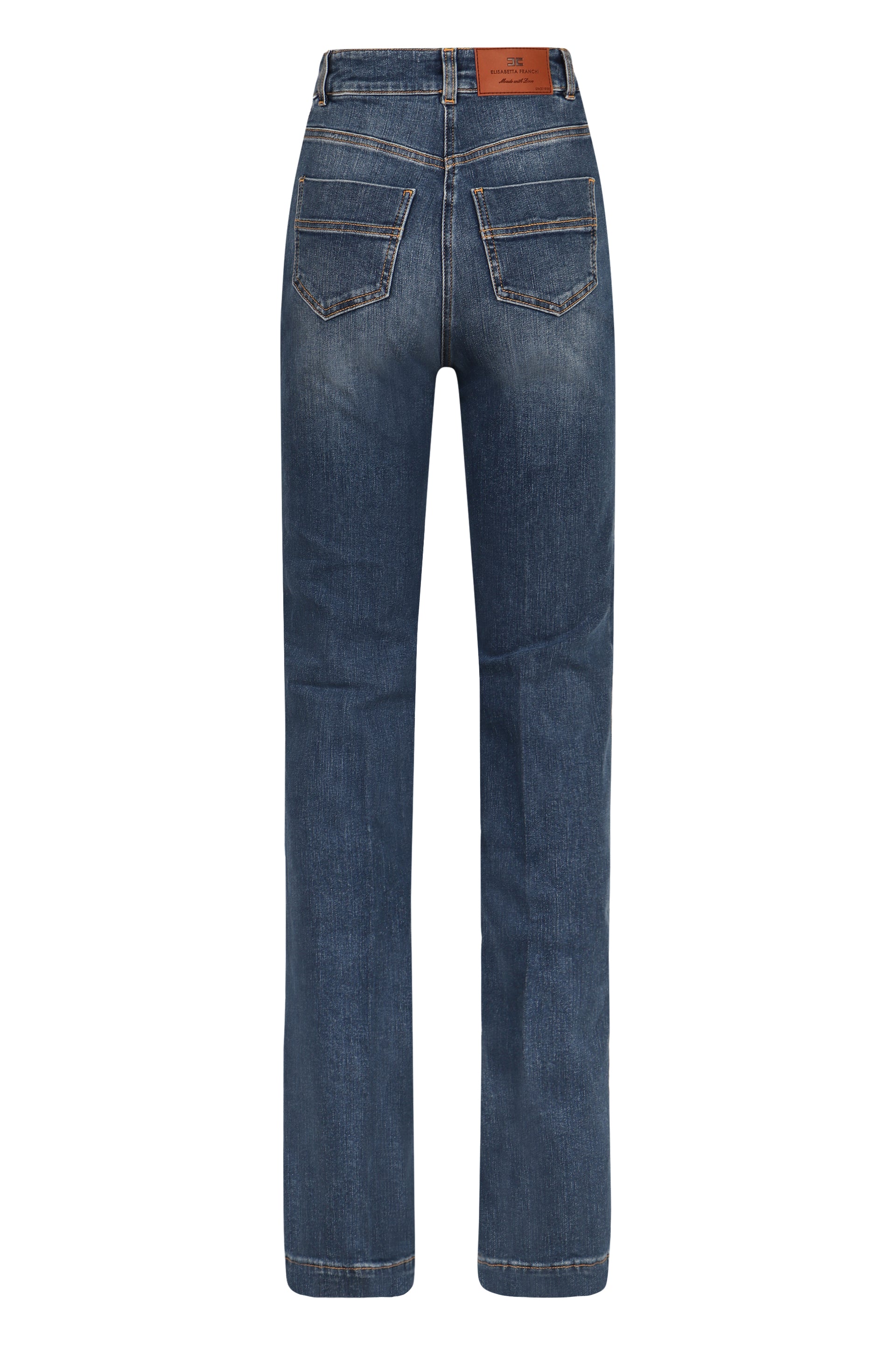 ELISABETTA FRANCHI Wide Camal Denim Jean Pants for Women