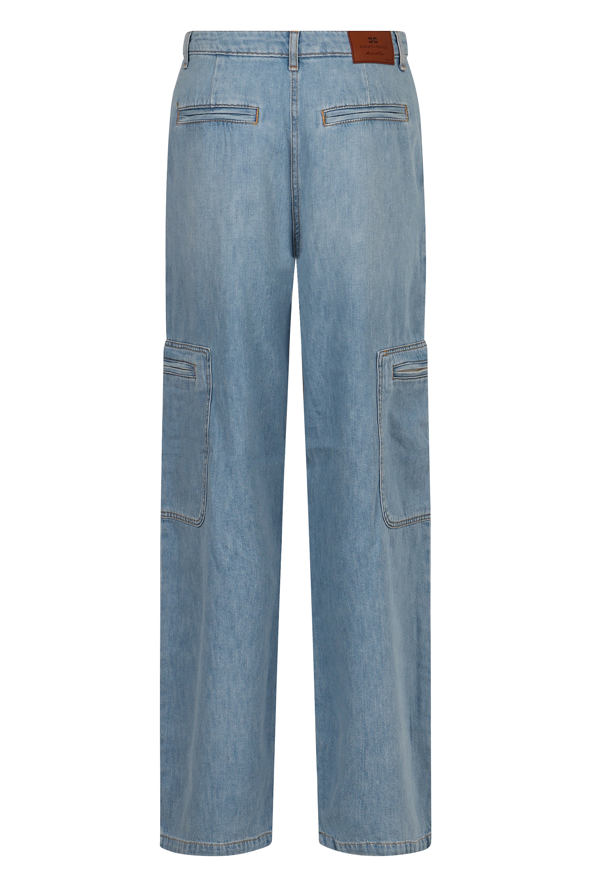 ELISABETTA FRANCHI Cargo Jeans with Multi-Pocket Design for Women - SS25