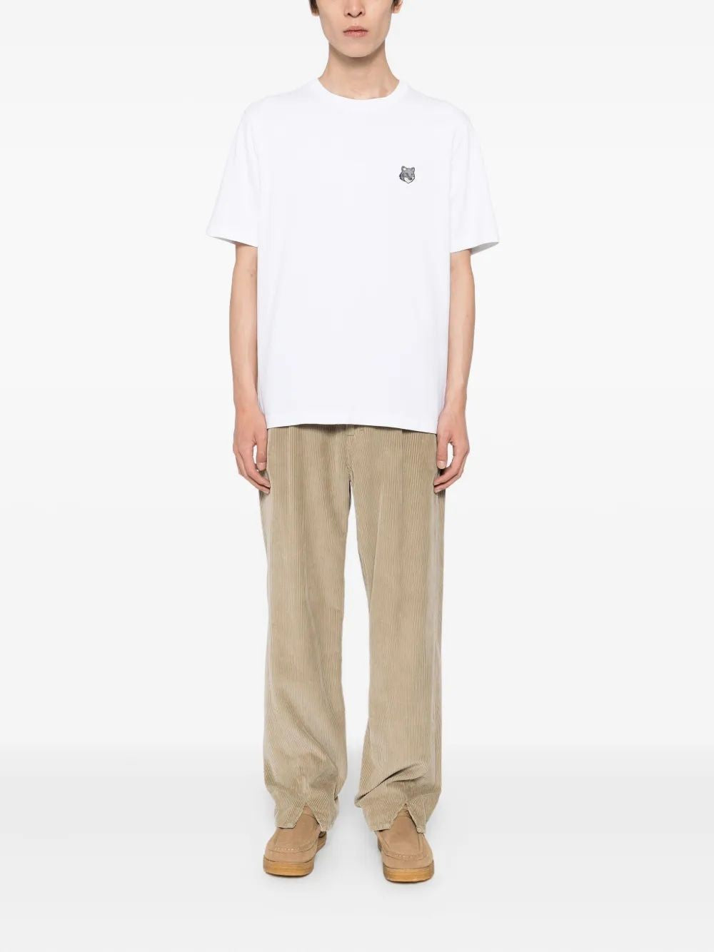 MAISON KITSUNÉ Grey Fox Head Patch Comfort Tee