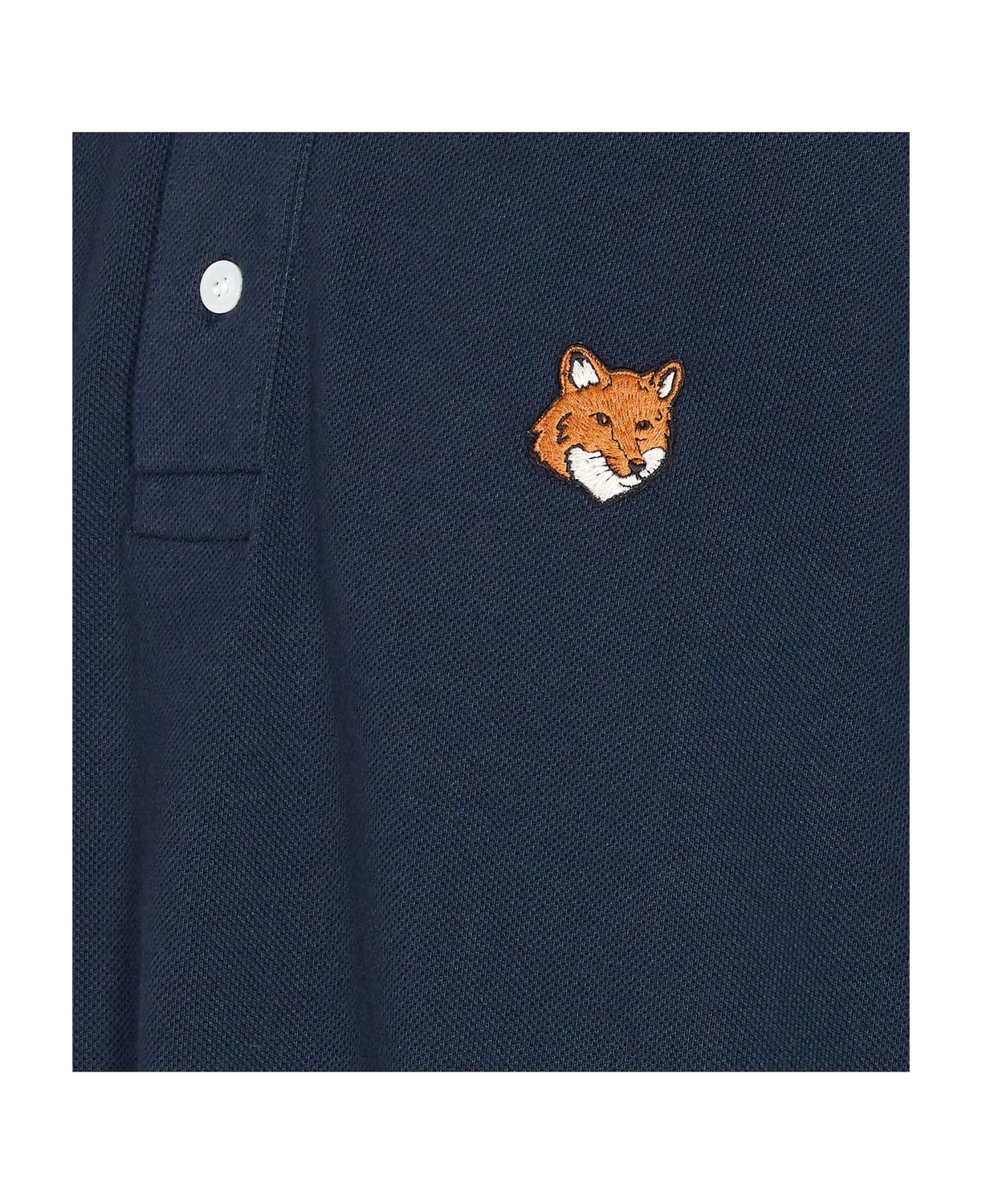 MAISON KITSUNÉ Classic Embroidered Fox Head Cotton Polo Shirt