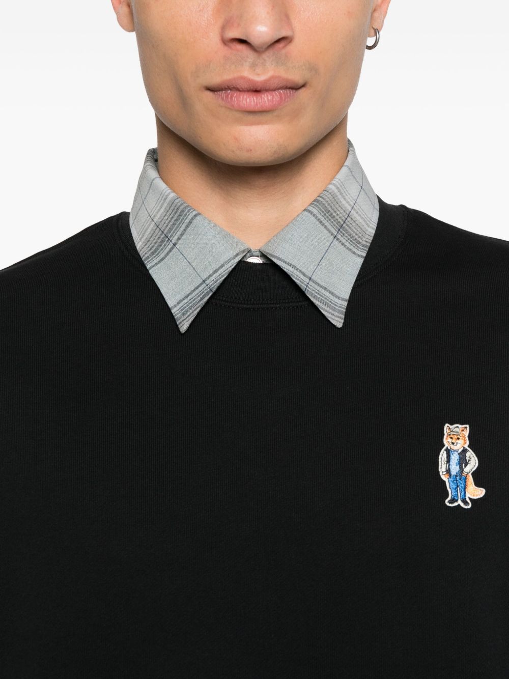 MAISON KITSUNÉ Classic Black Cotton Sweater for Men