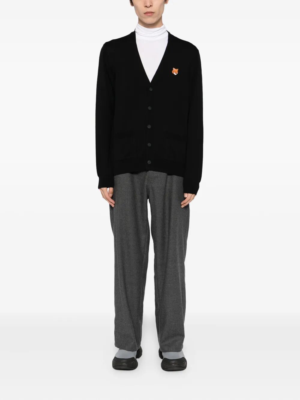 MAISON KITSUNÉ Fox Head Wool Cardigan for Men