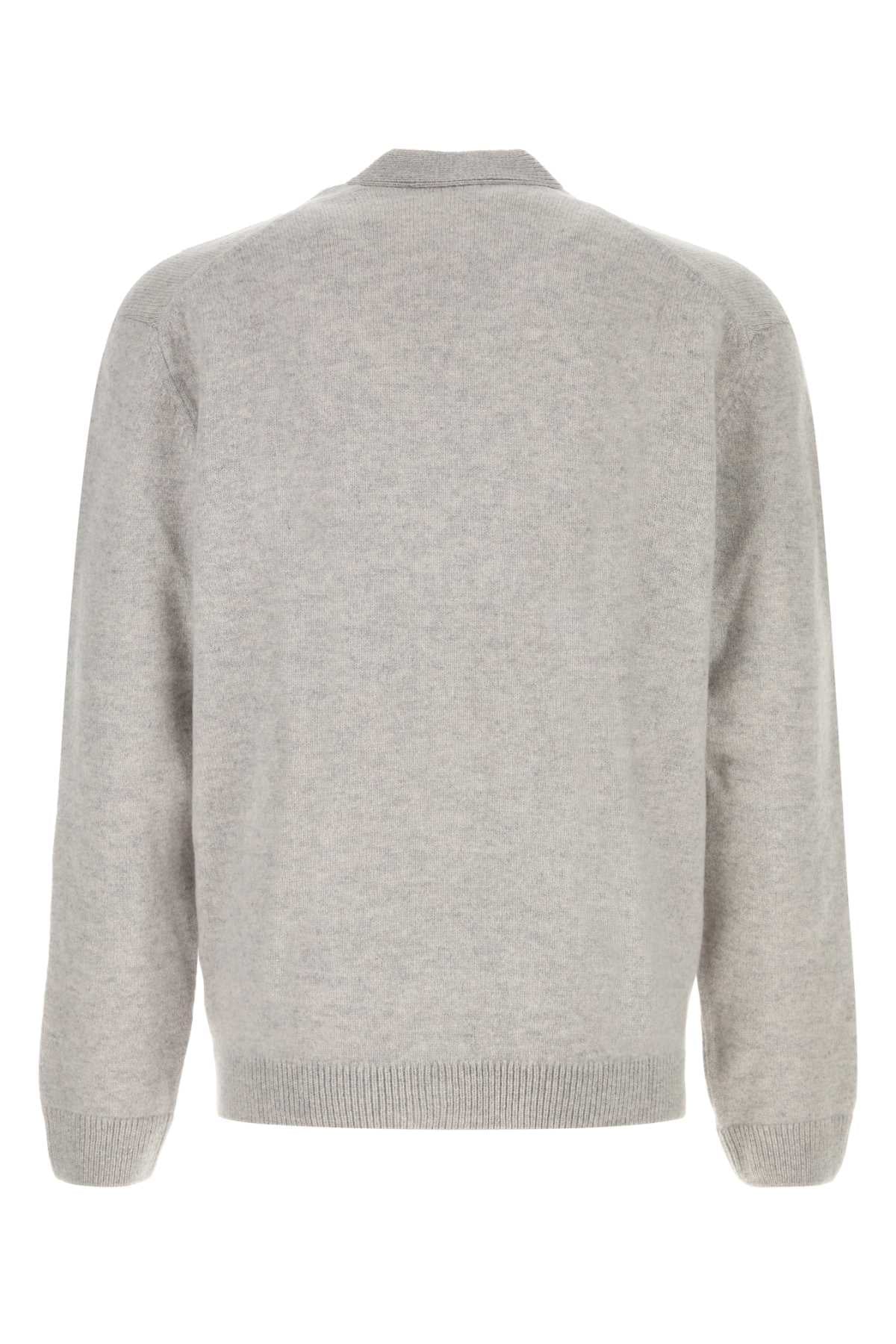 MAISON KITSUNÉ Light Grey Wool Cardigan