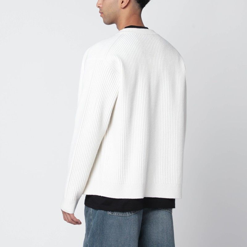 MAISON KITSUNÉ Men's Crewneck Cardigan with Logo Patch - FW25 Collection