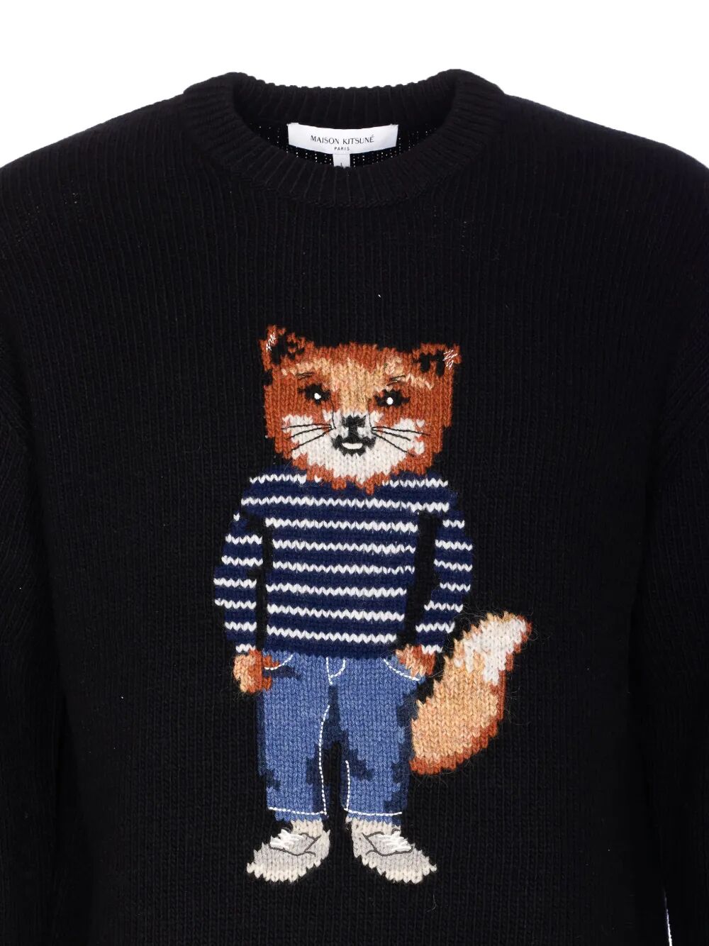 MAISON KITSUNÉ Unisex Fox Intarsia Wool Jumper