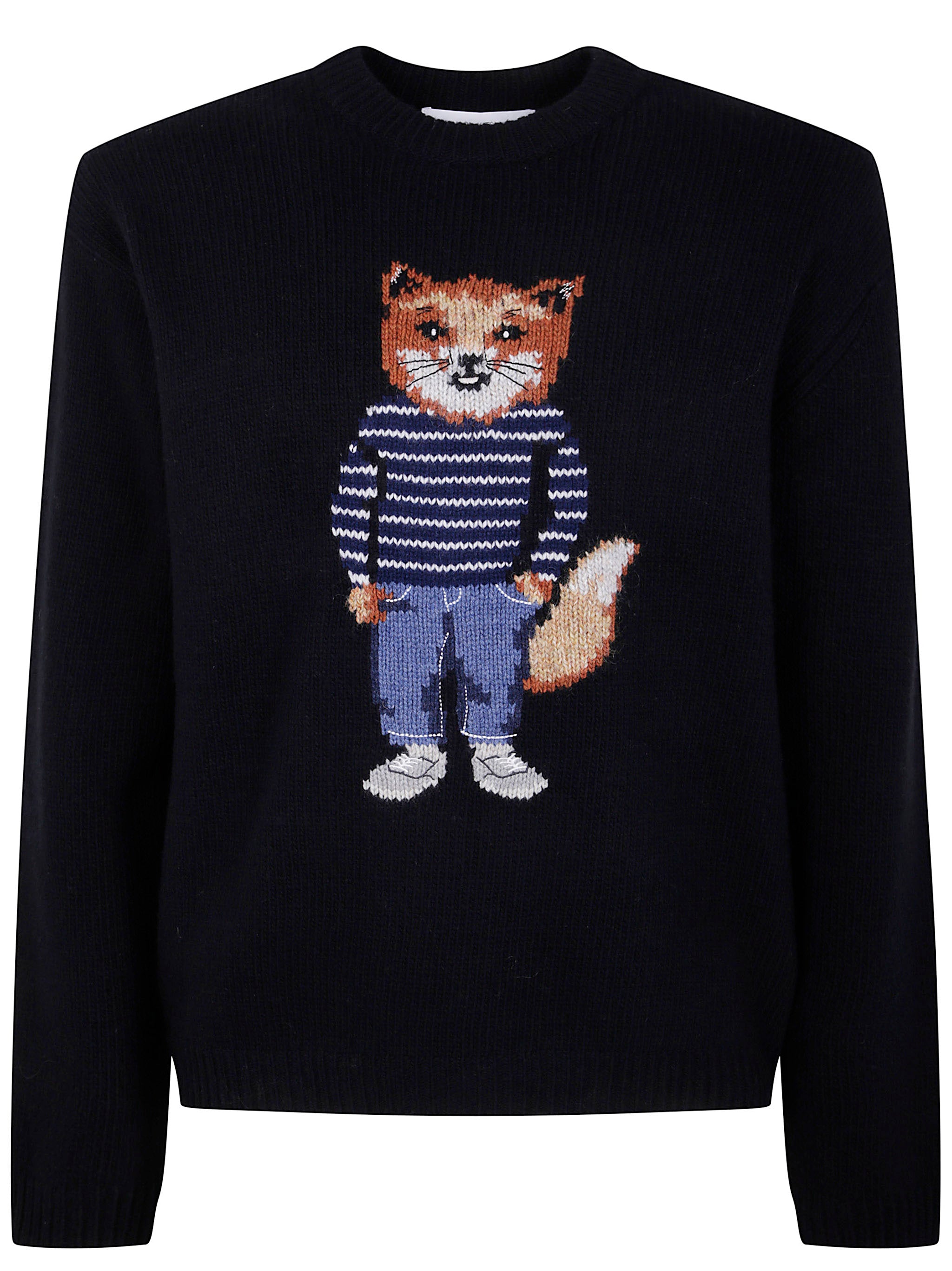 MAISON KITSUNÉ Unisex Fox Intarsia Wool Jumper