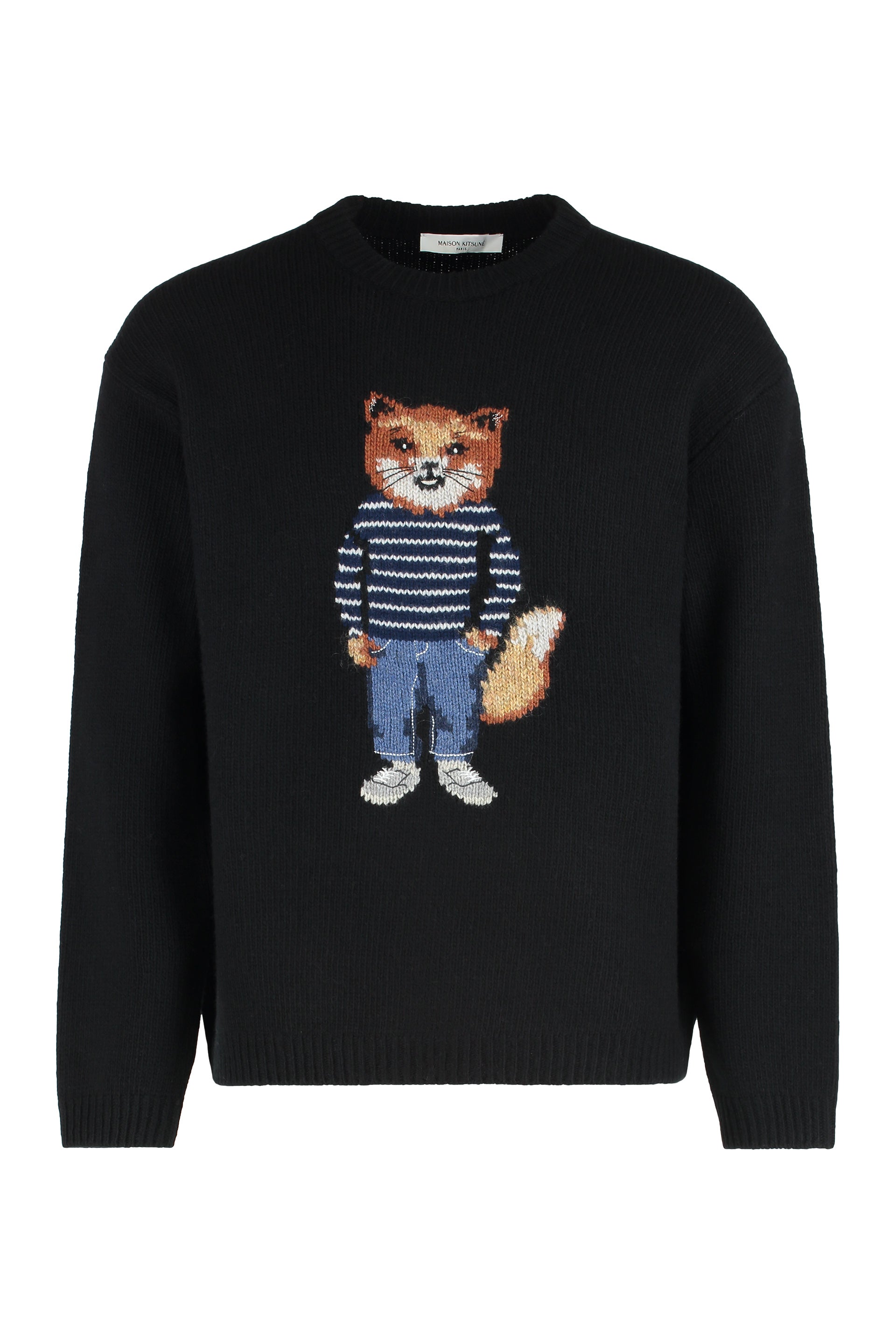 MAISON KITSUNÉ Unisex Fox Intarsia Wool Jumper