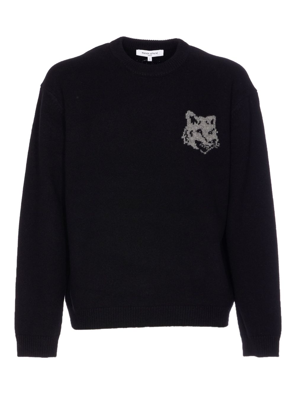 MAISON KITSUNÉ Fox Head Wool Jumper for Men - Crew Neck, Long Sleeves