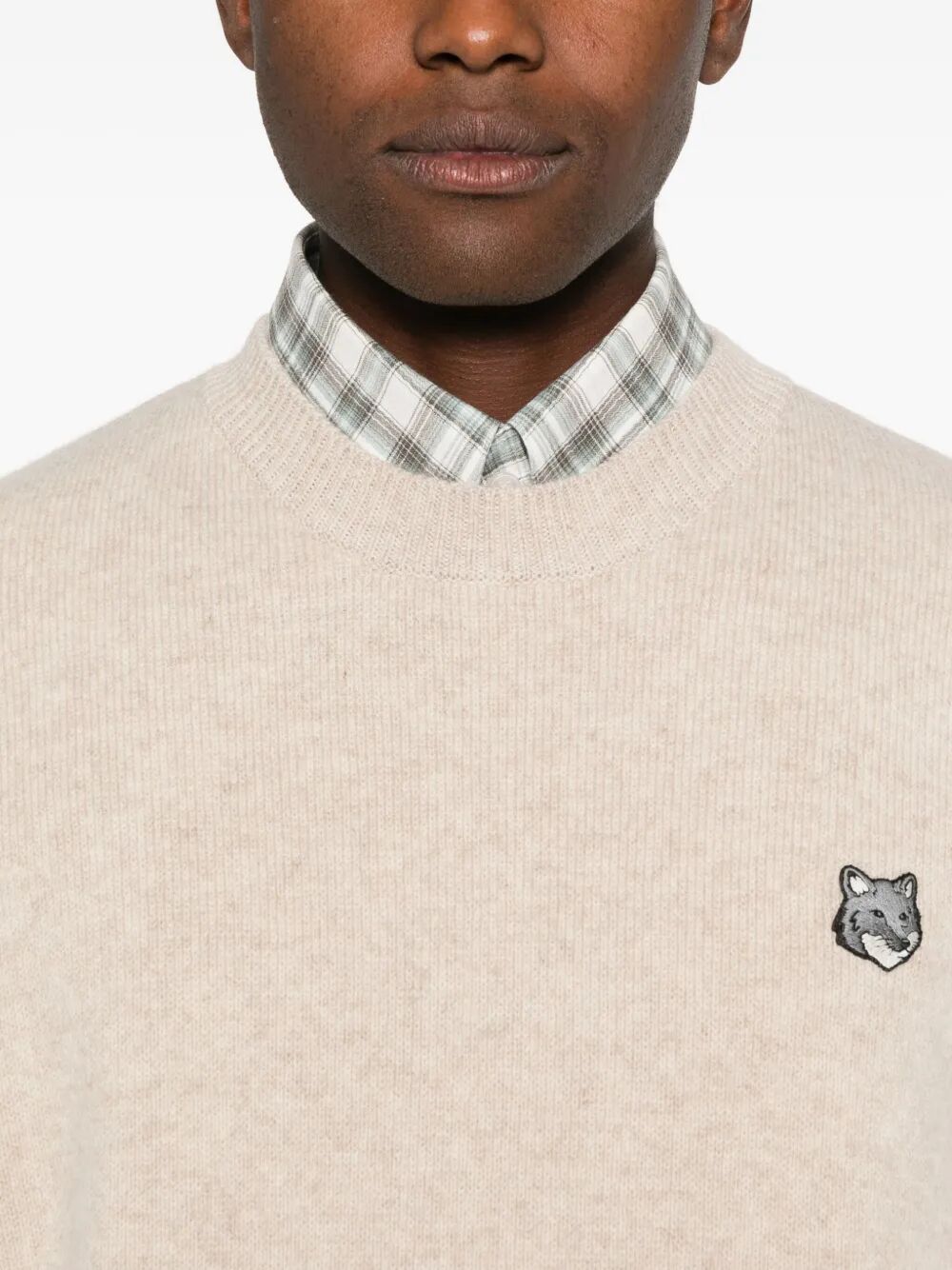 MAISON KITSUNÉ Fox Head Milan Lambswool Jumper - Men’s Knitwear