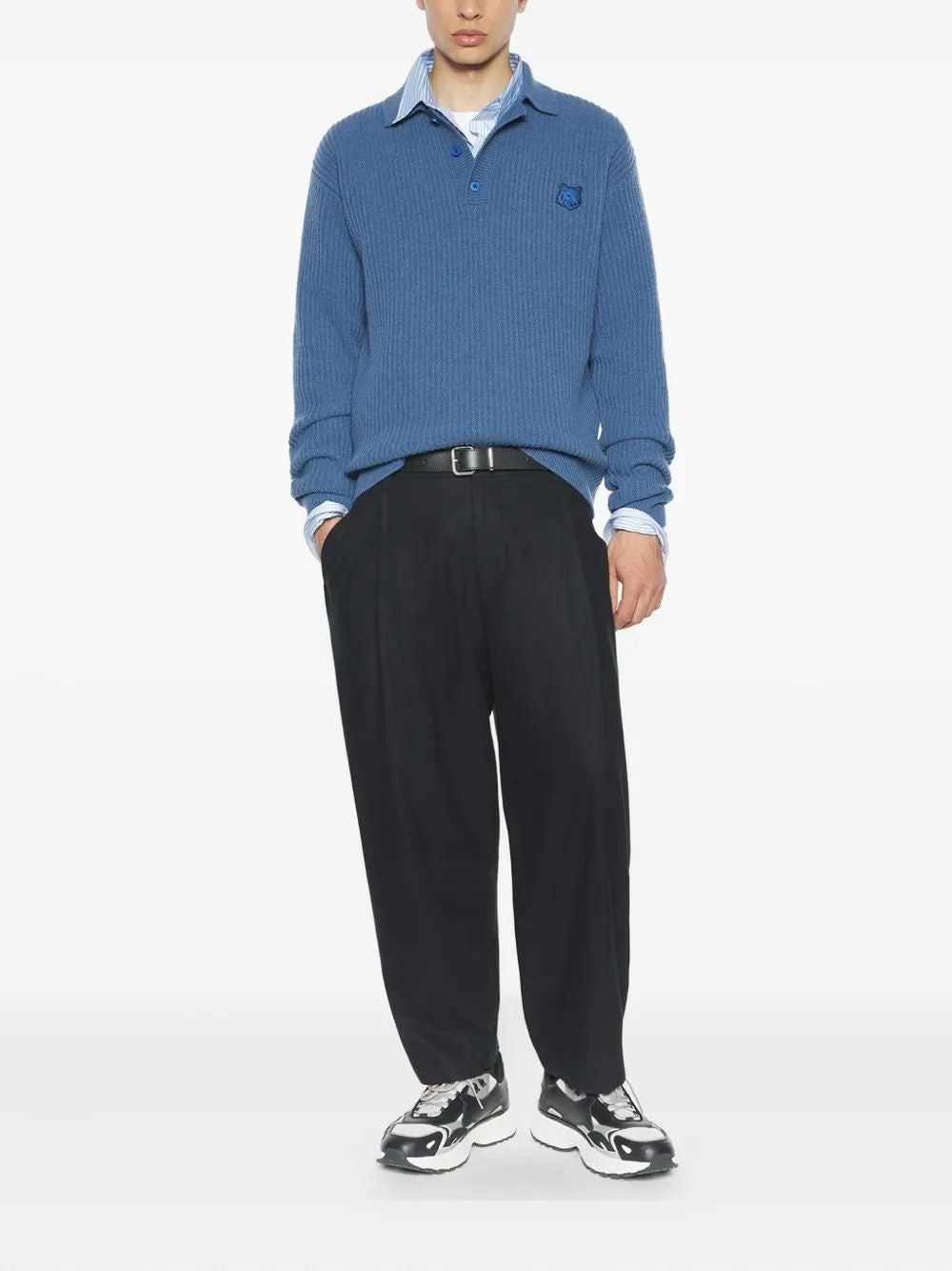 MAISON KITSUNÉ Men's Mini Cropped Pleated Pants