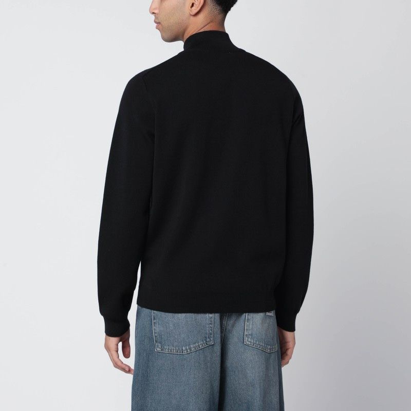 MAISON KITSUNÉ High Neck Long Sleeve Wool Zip Cardigan