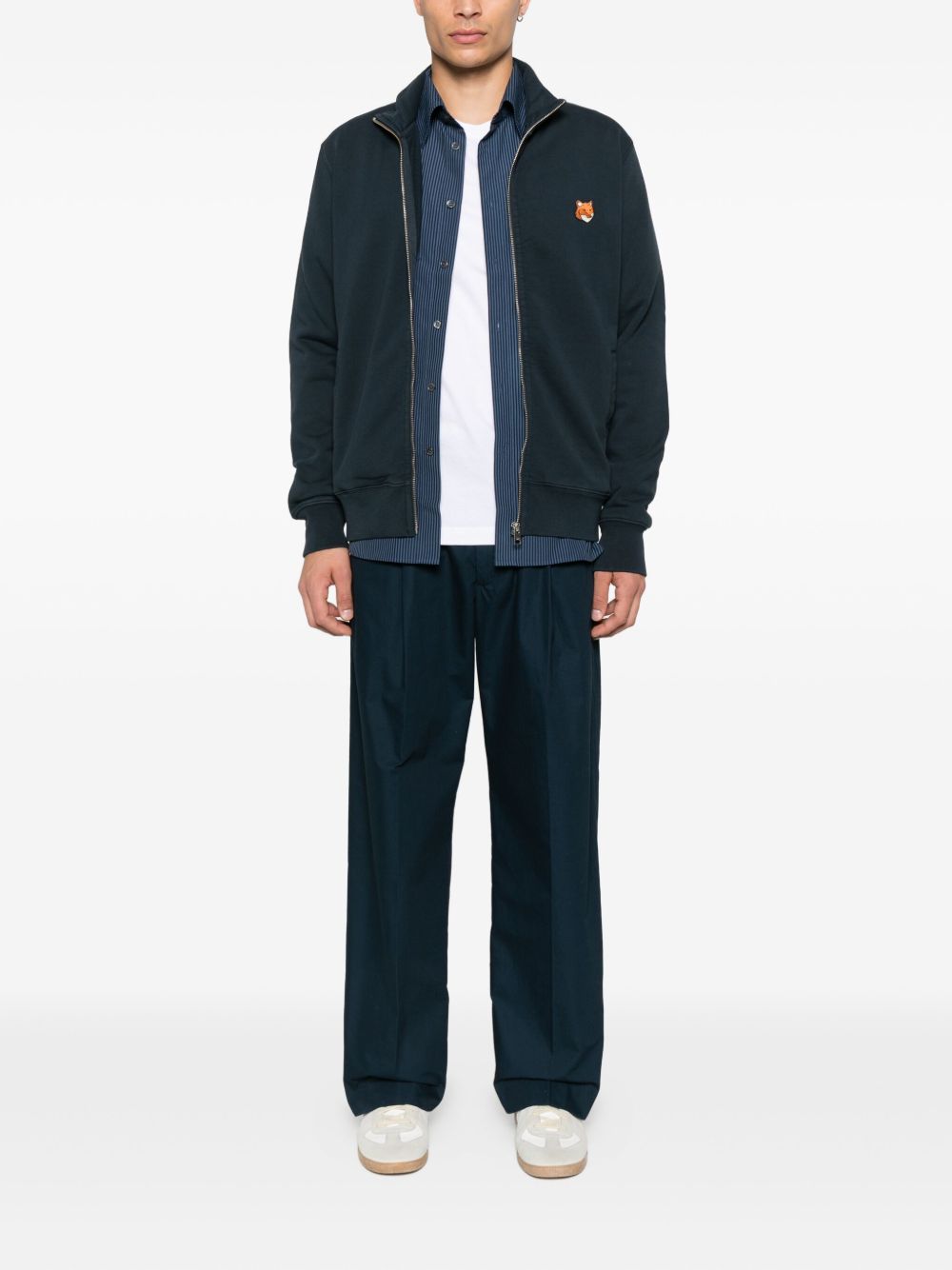 MAISON KITSUNÉ Fox Head Cotton Zipped Sweatshirt