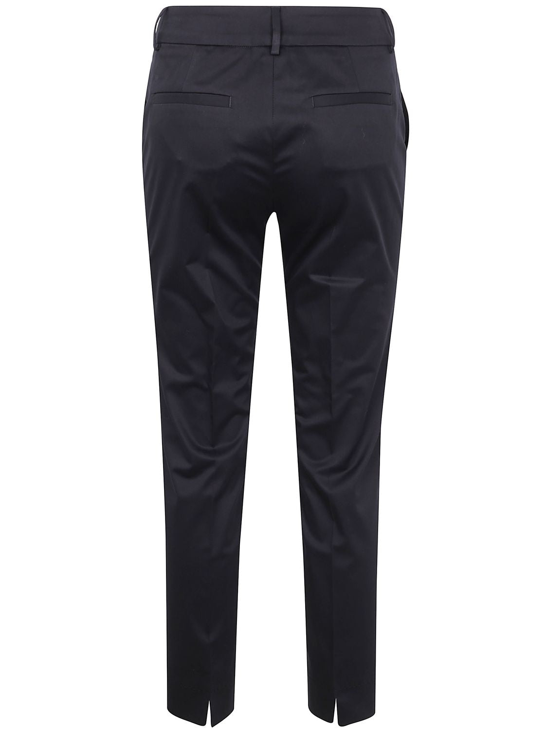 PESERICO Light Cotton Satin Stretch Trousers for Women