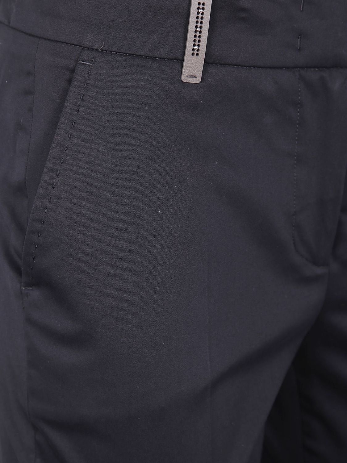 PESERICO Light Cotton Satin Stretch Trousers for Women