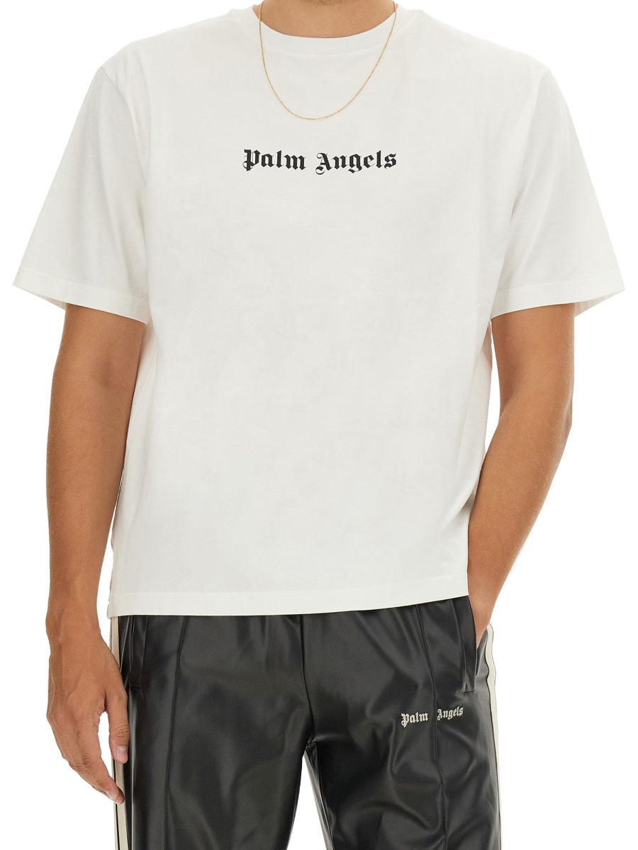PALM ANGELS Relaxed Fit T-Shirt with Logo - Men's Large