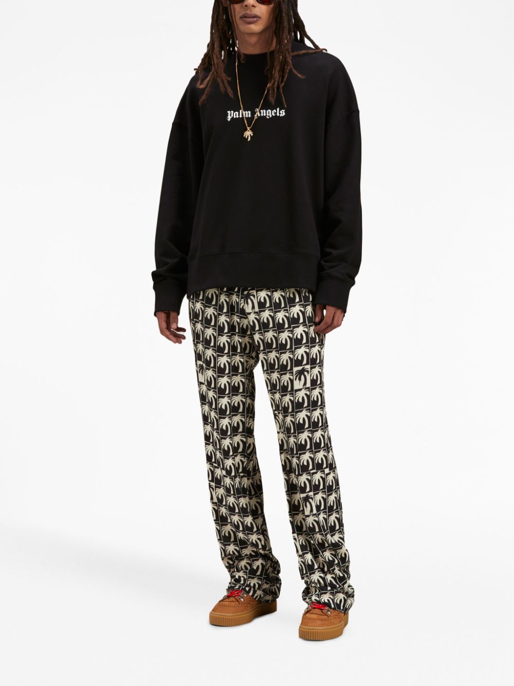 PALM ANGELS Classic Logo Crew Sweatshirt for Men