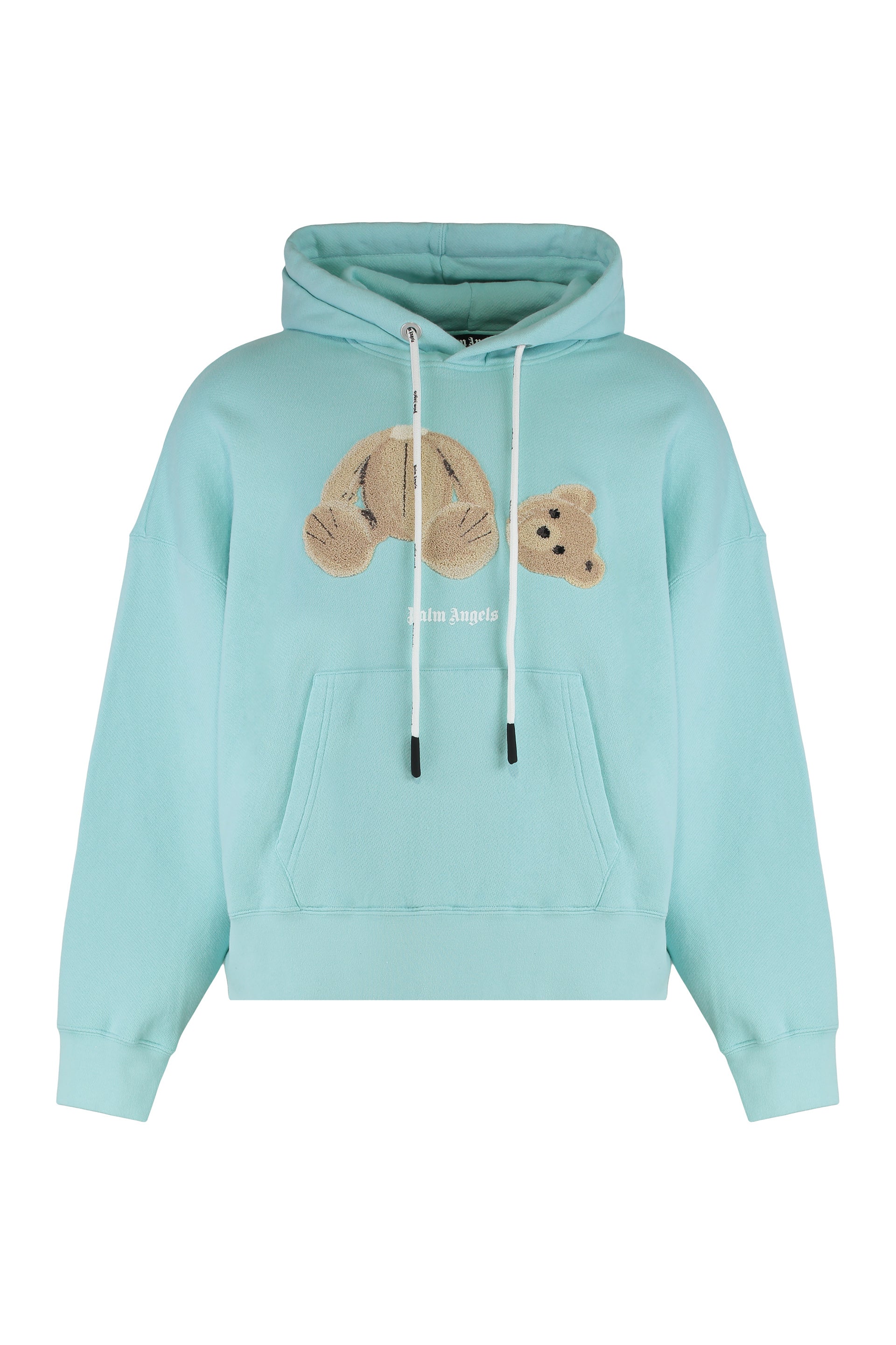 Palm Angels Men's Mini Hooded Sweatshirt with Embroidered Bear