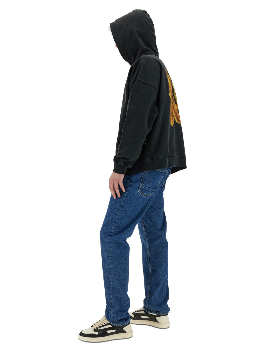 PALM ANGELS Oversized Burning Monogram Print Sweatshirt - Size L