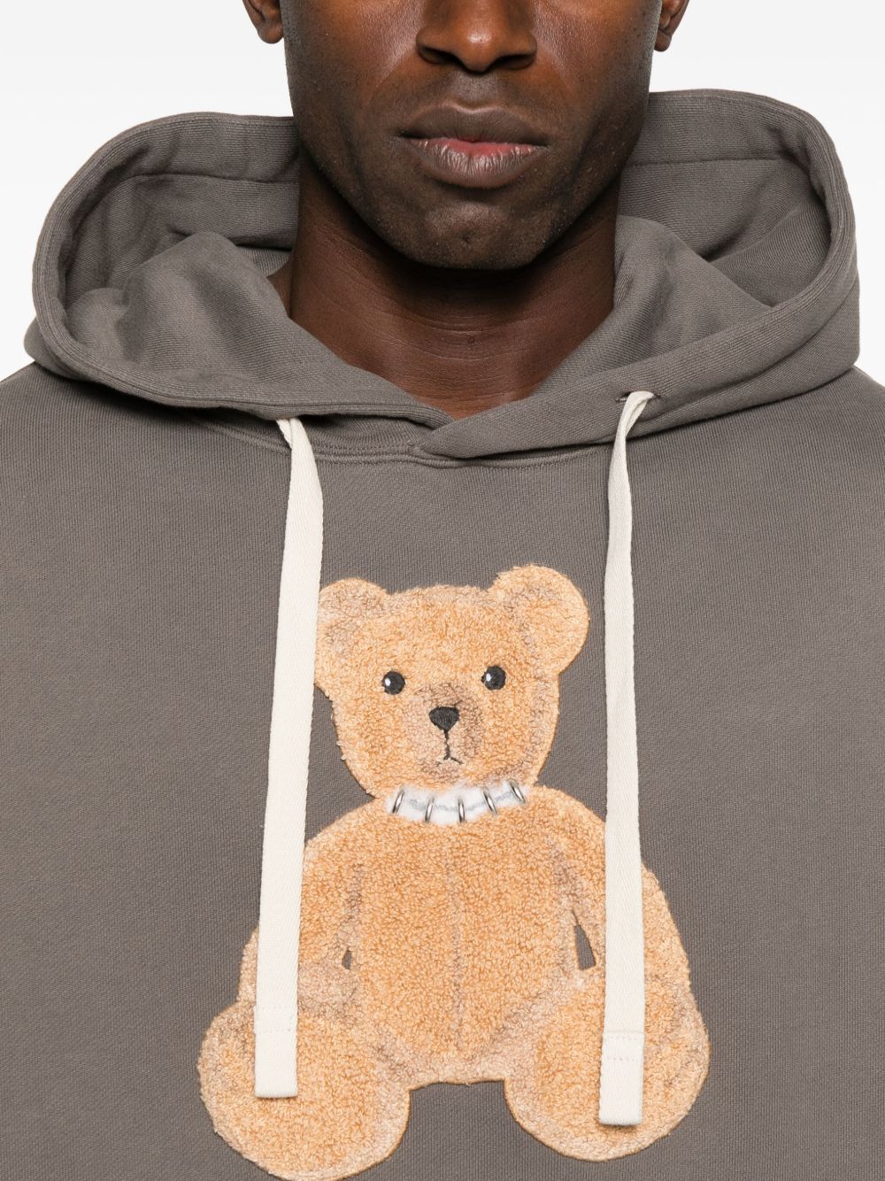 PALM ANGELS Embroidered Bear Motif Hoodie