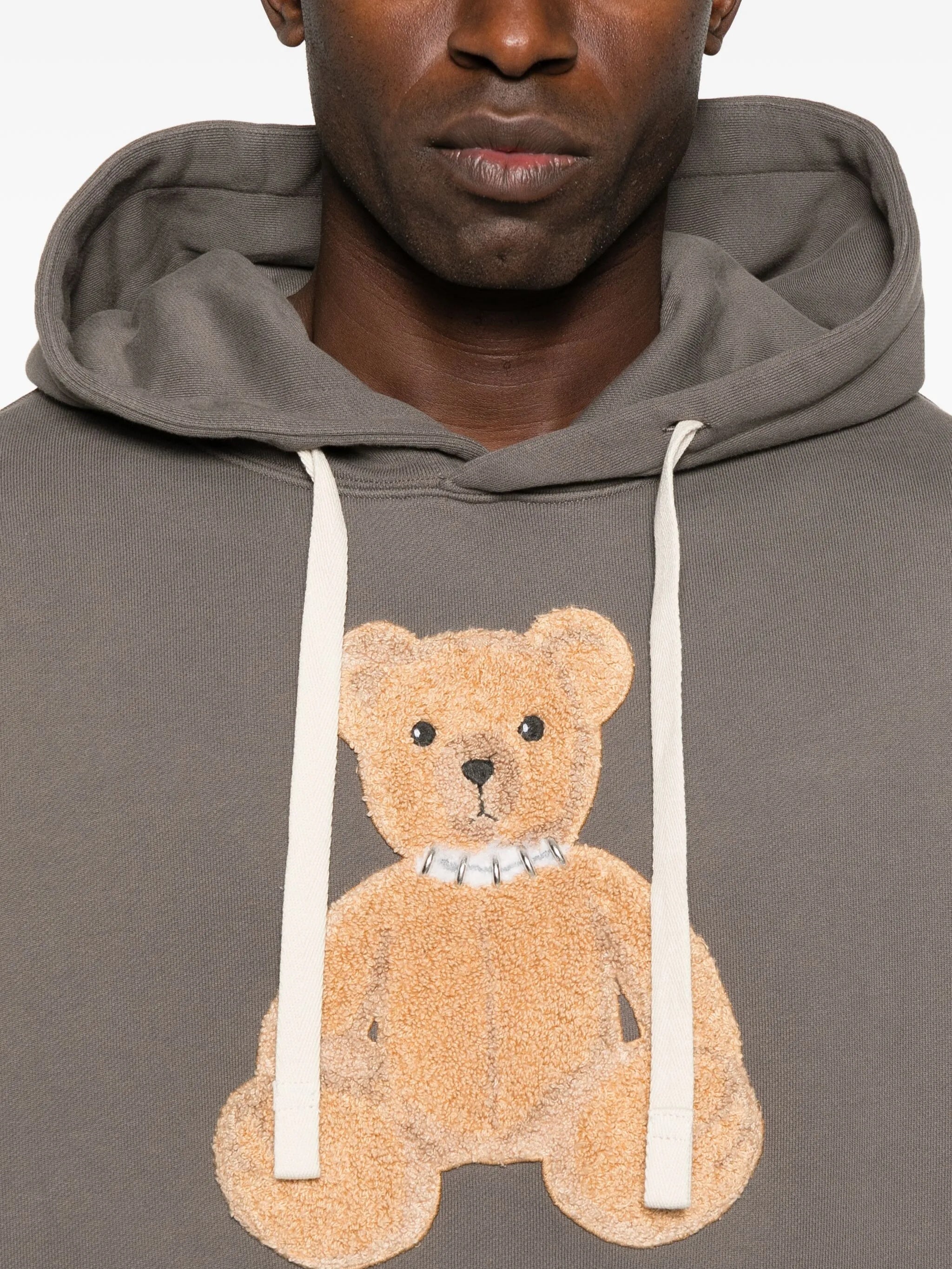 PALM ANGELS Embroidered Bear Motif Hoodie