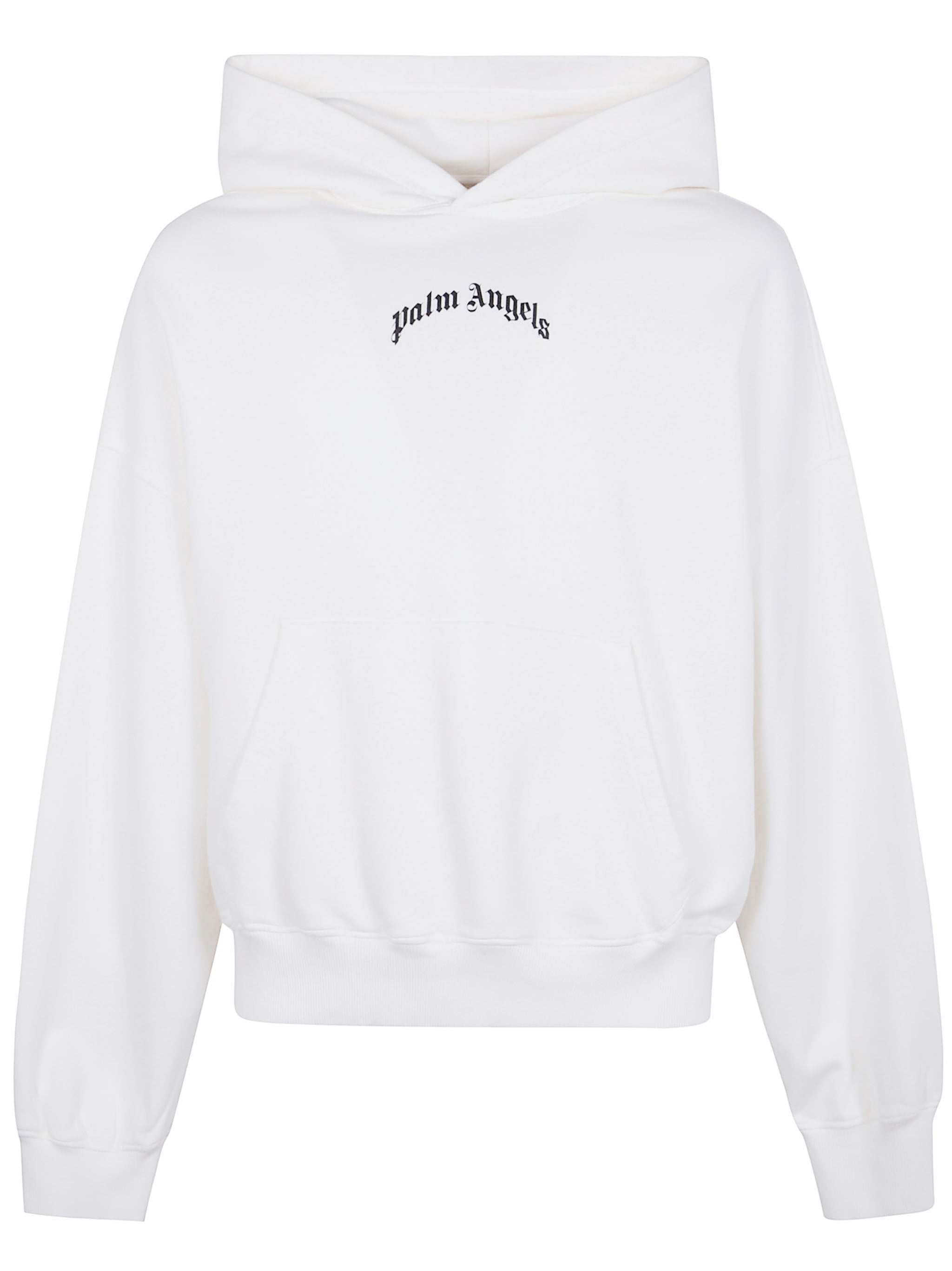 PALM ANGELS Back Curved Logo Loose Hoodie - FW25