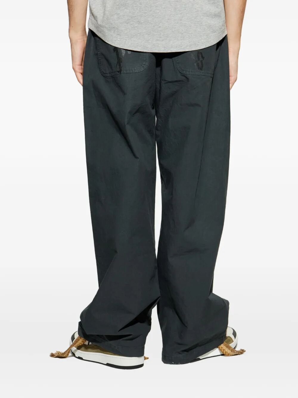 PALM ANGELS Curved Logo Loose Trousers for Men