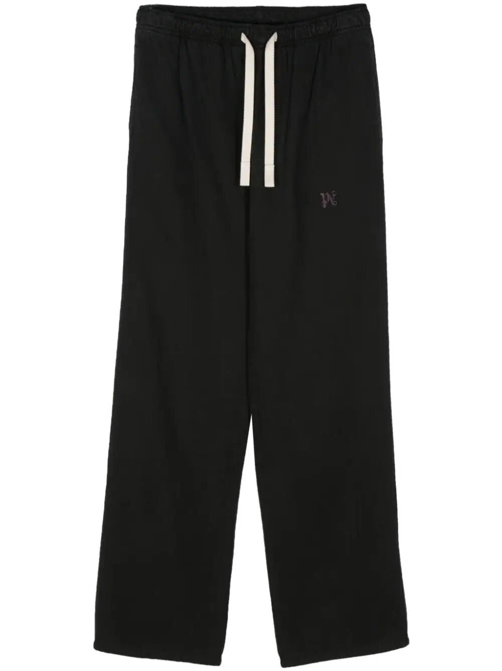 PALM ANGELS Monogram Cotton Blend Trousers - SS24