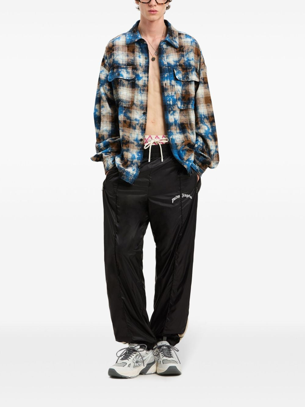 PALM ANGELS Curved Logo Track Pants for Men - SS25 Collection