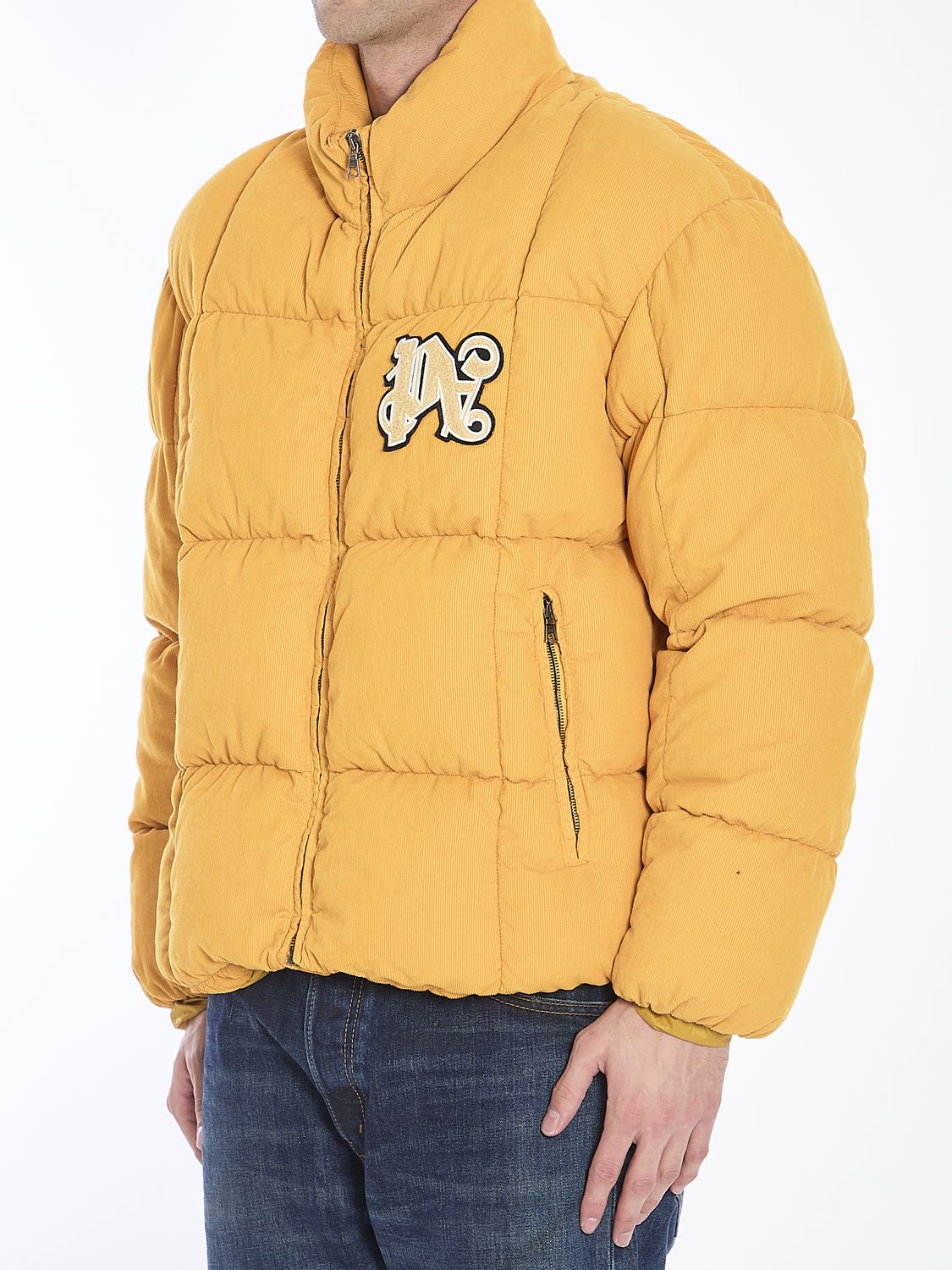 PALM ANGELS Monogram Corduroy Puffer Jacket for Men - Regular Fit