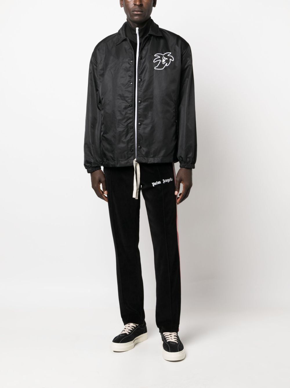 PALM ANGELS Lightweight Coach Jacket with Logo Patches for Men