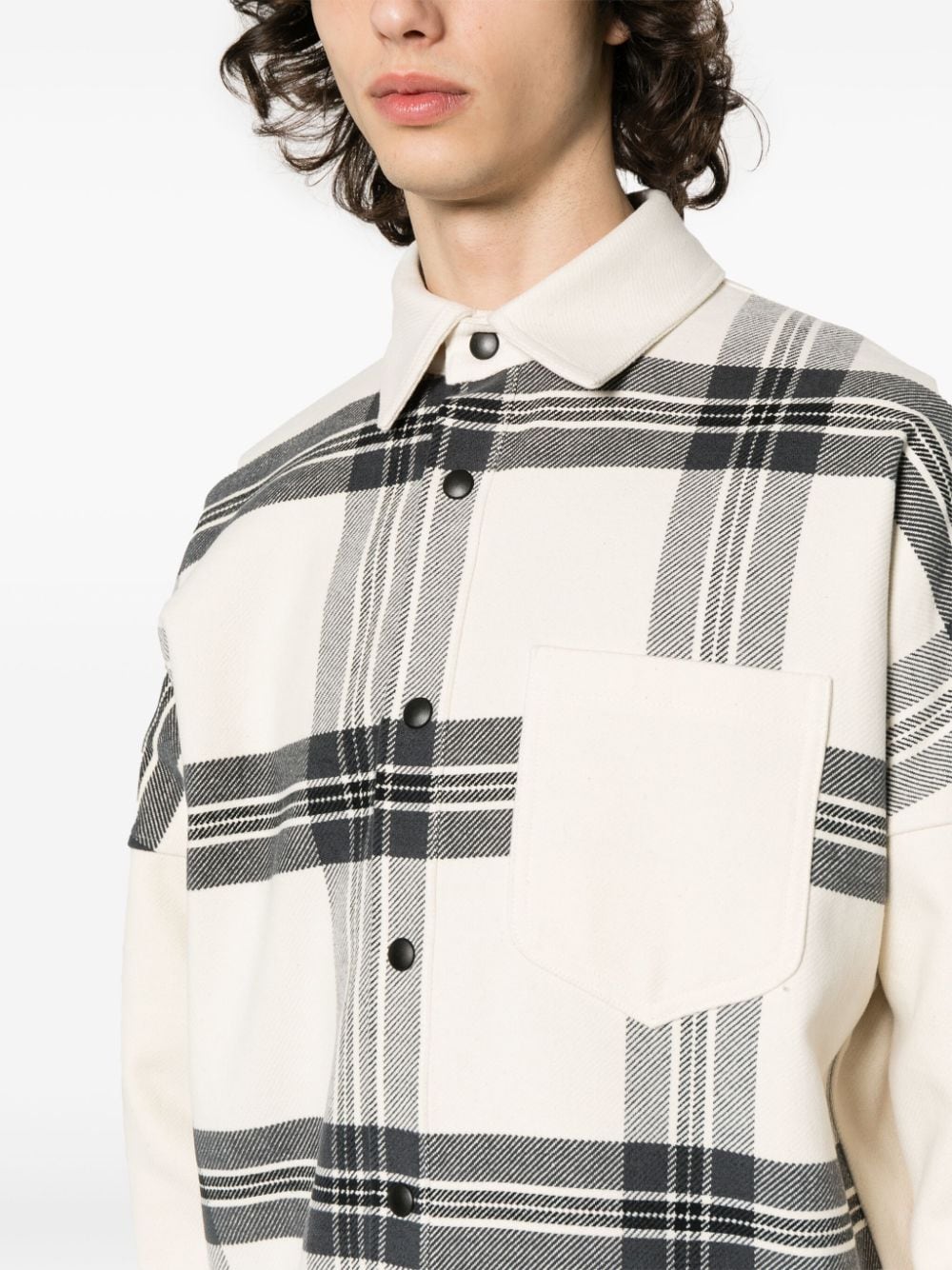 PALM ANGELS Checkered Design Cotton Overshirt - Men's