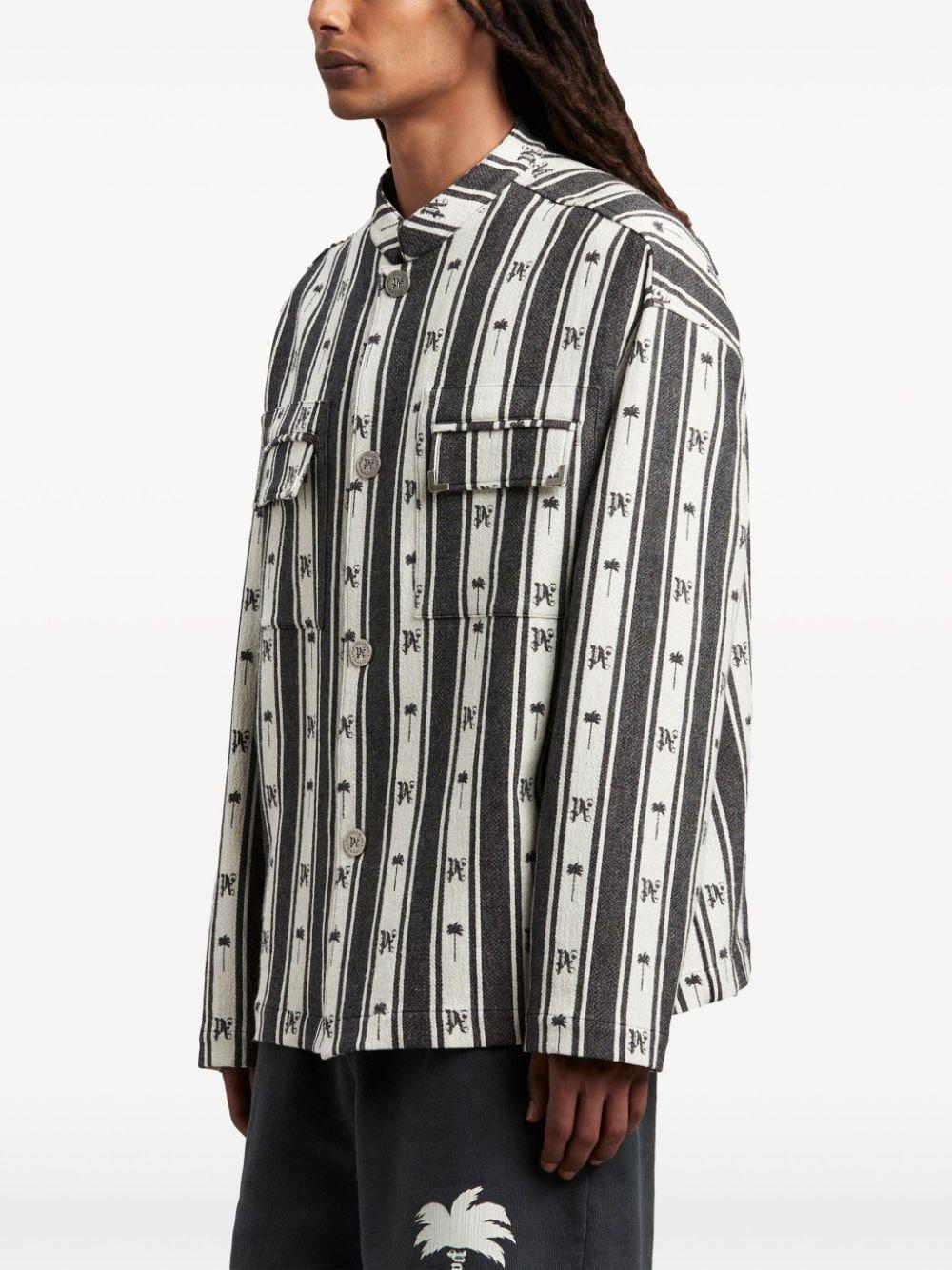 PALM ANGELS Metal Frame Stripes Overshirt - Modern Fit