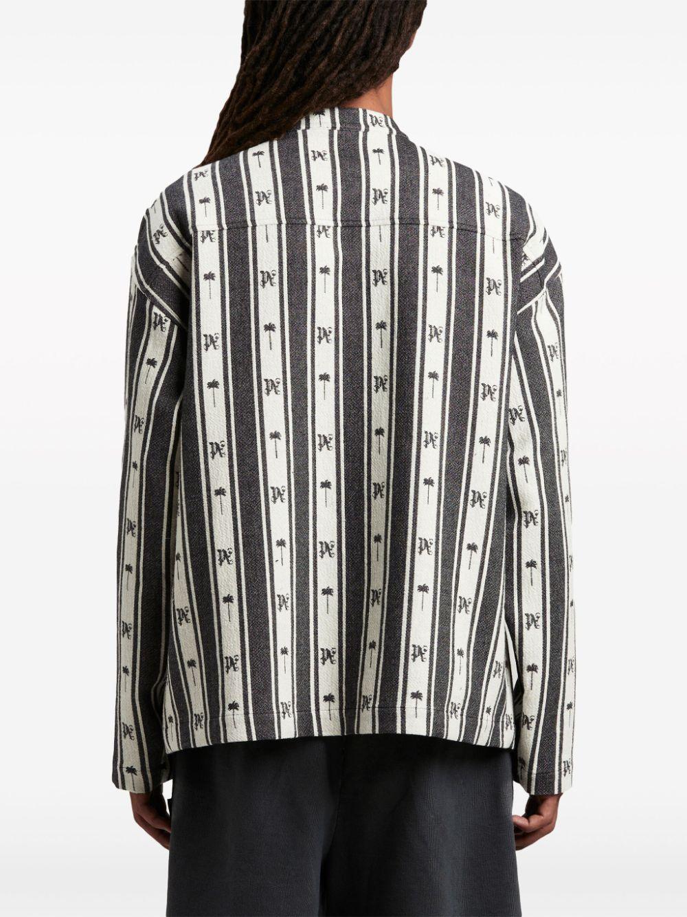 PALM ANGELS Metal Frame Stripes Overshirt - Modern Fit