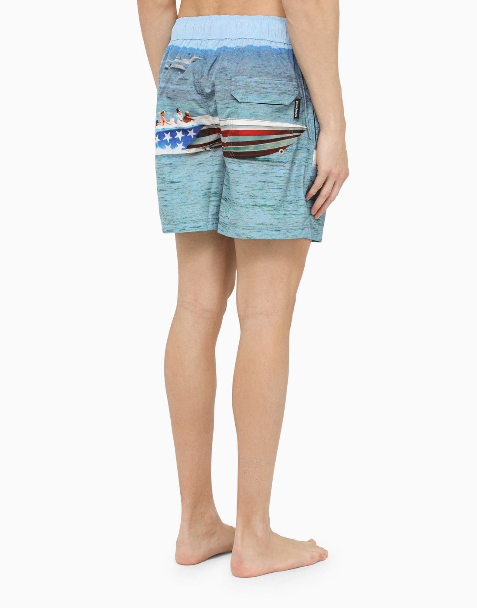PALM ANGELS Getty Speedyboat Logo Mini Swim Shorts
