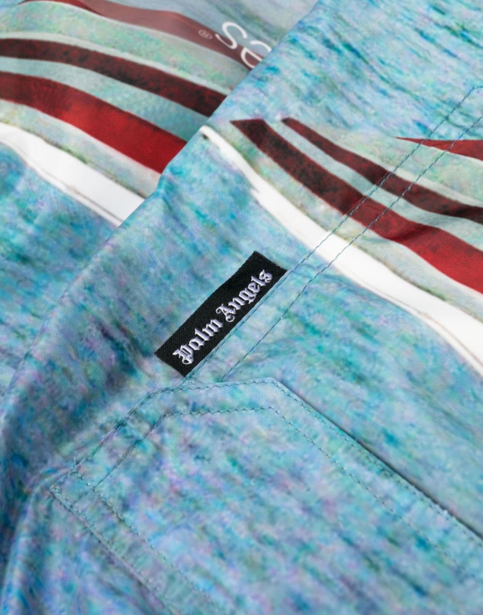 PALM ANGELS Getty Speedyboat Logo Mini Swim Shorts