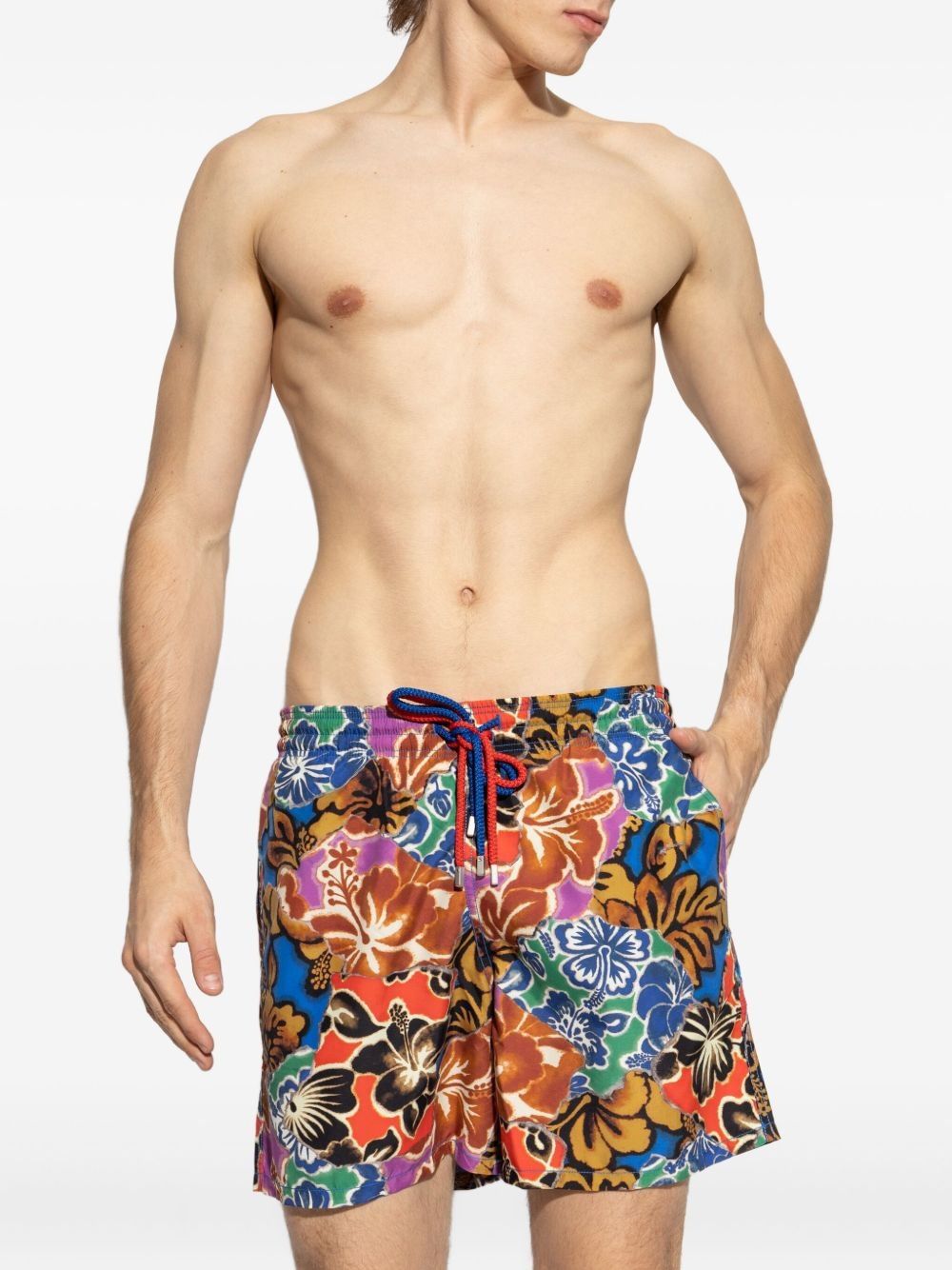 PALM ANGELS Hawaiian Patchwork Beachwear for Men