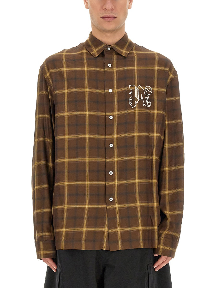 PALM ANGELS Oversized Monogram Shirt - Size 50