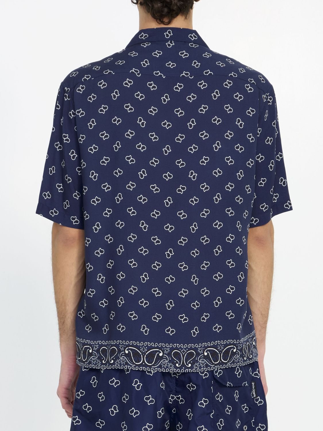 PALM ANGELS Printed Short Sleeved Shirt - Paisley Motif