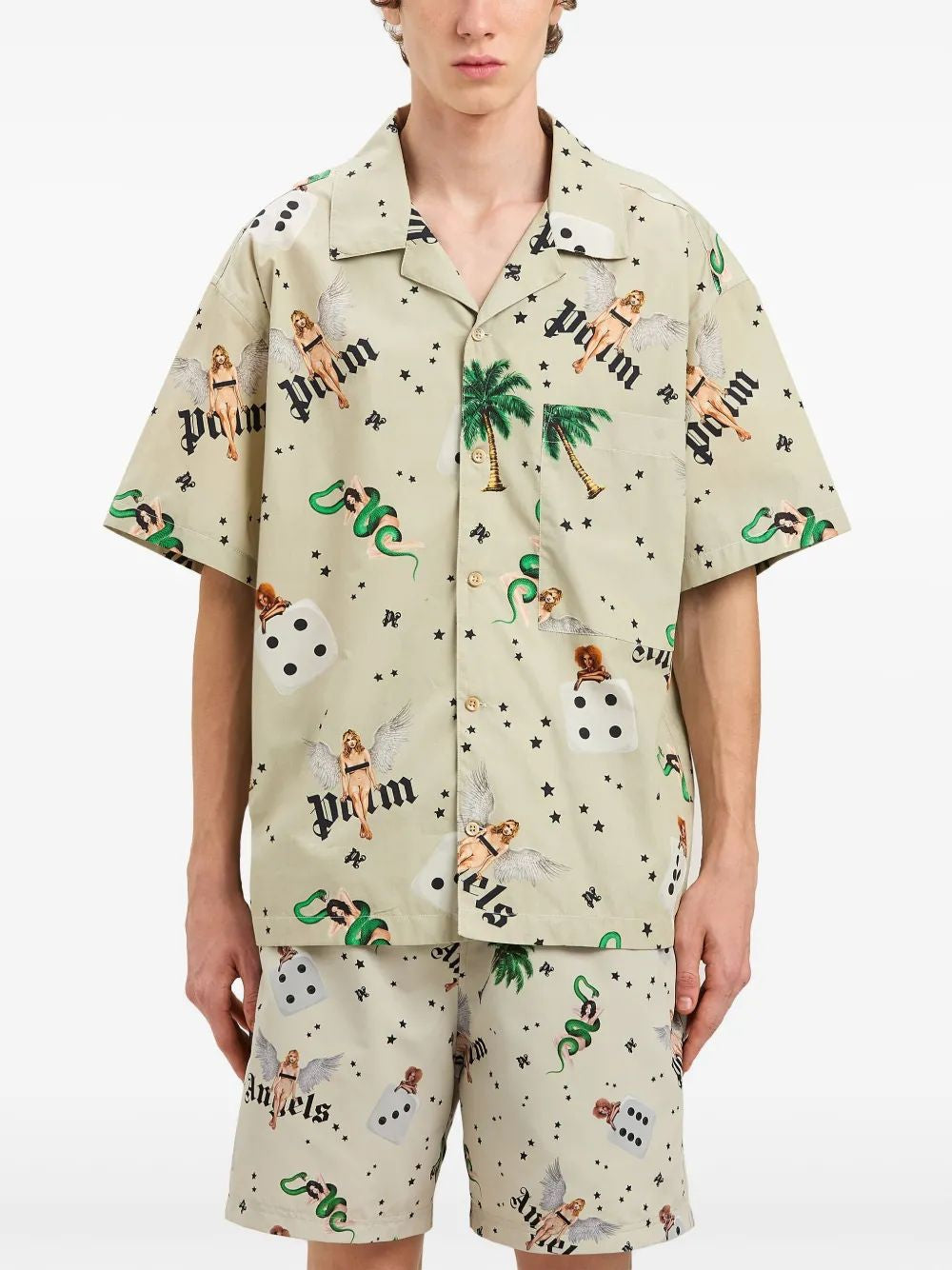PALM ANGELS Pin Up Bowling Shirt SS