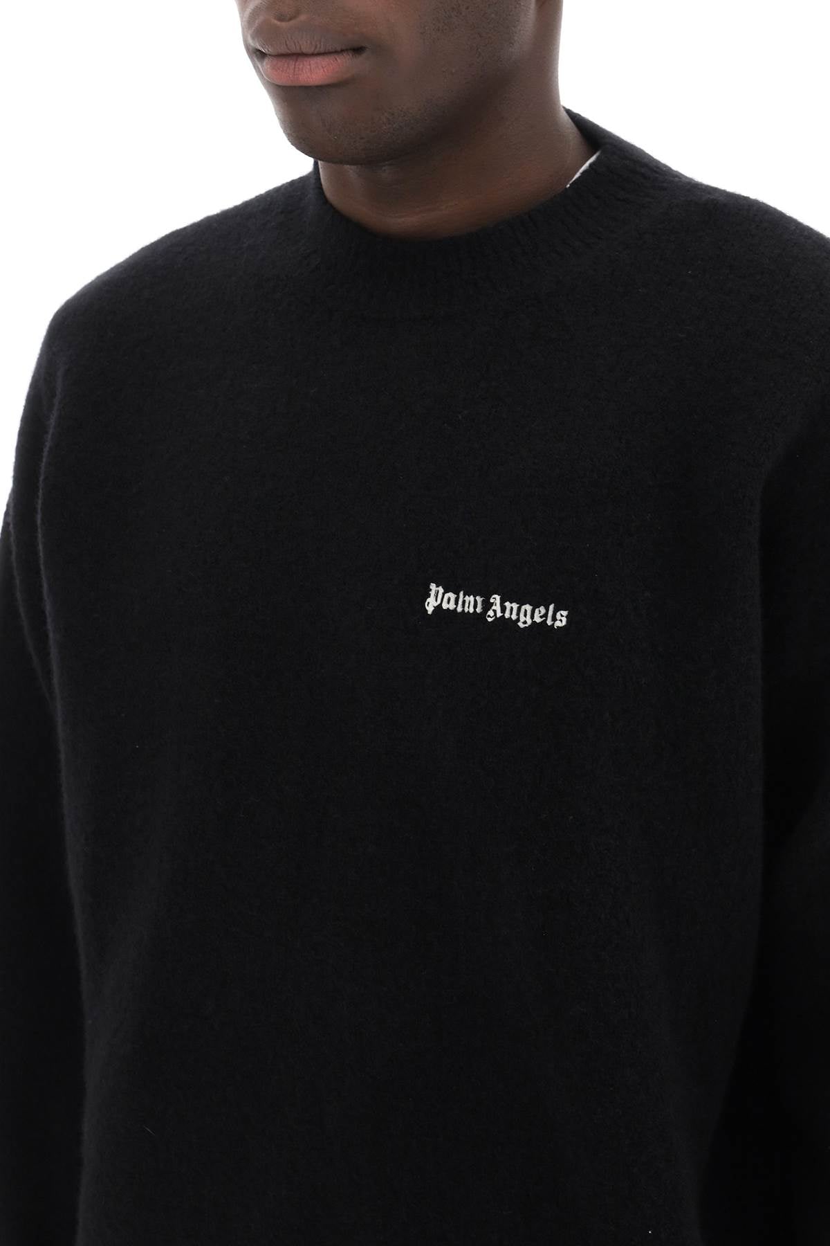 PALM ANGELS Basic Logo Knit Sweater for Men