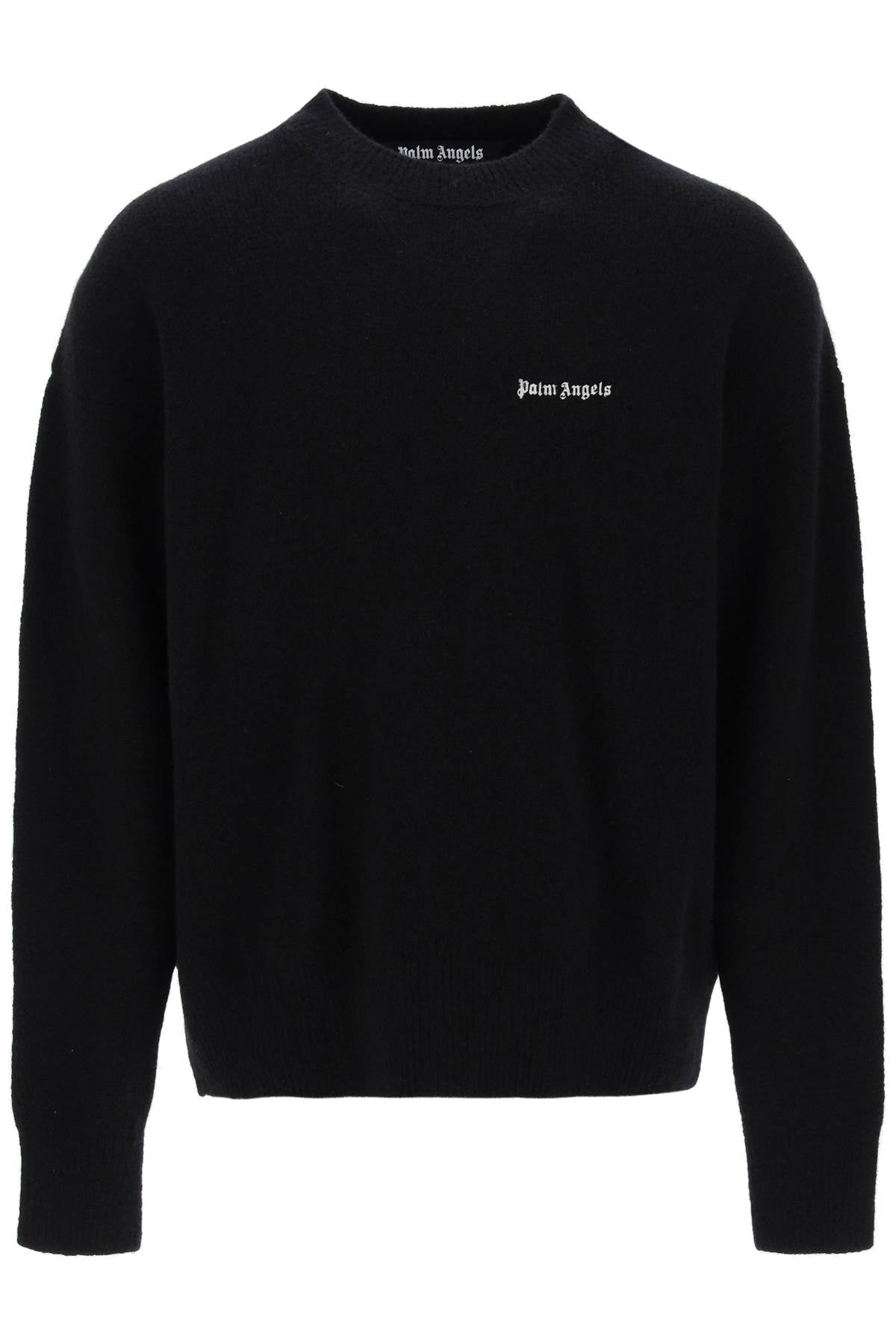 PALM ANGELS Basic Logo Knit Sweater for Men