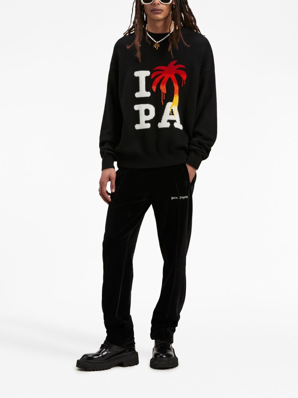 PALM ANGELS I LOVE Paint Knit Sweater