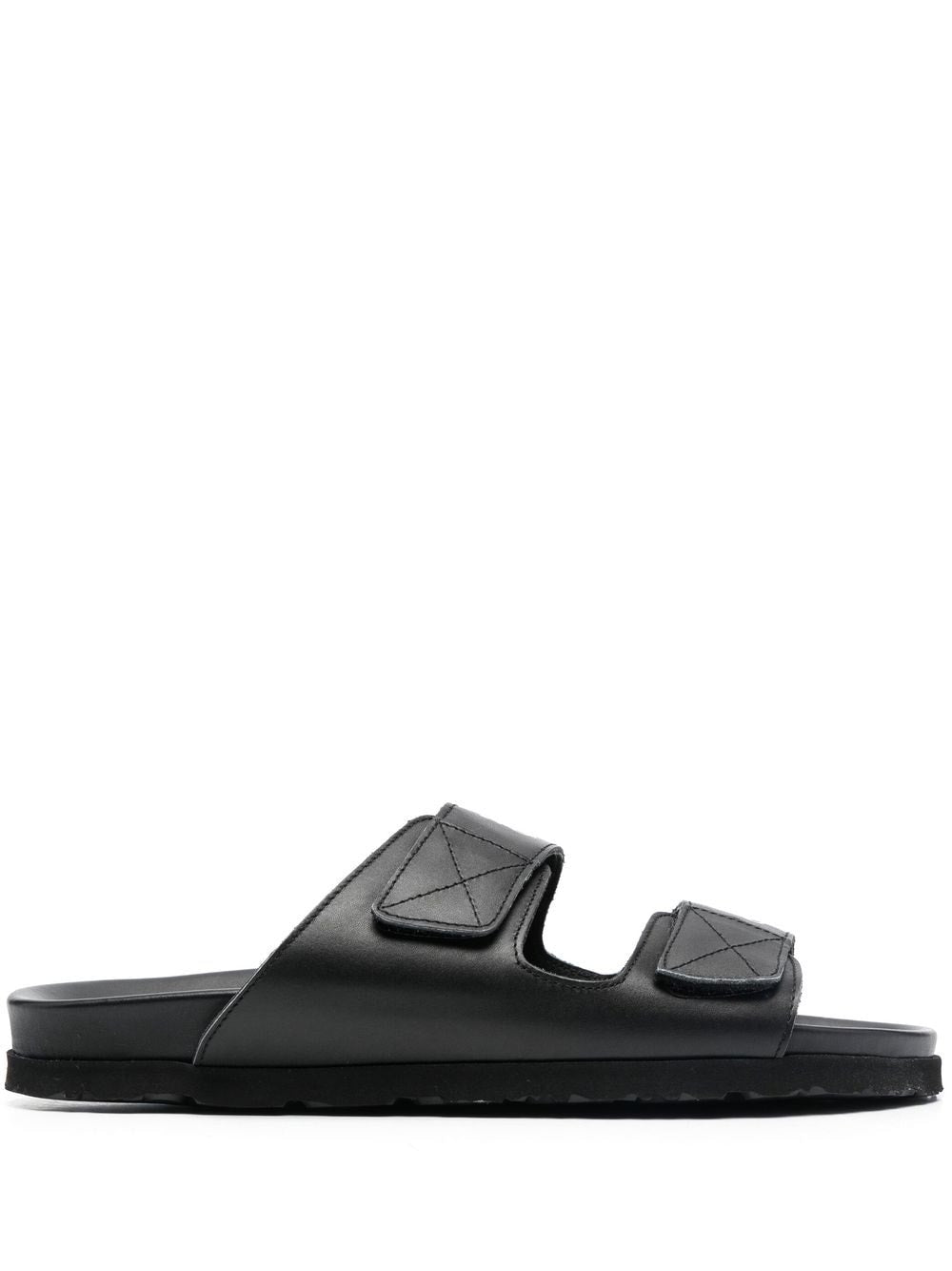 PALM ANGELS Leather Slide Sandals with Logo
