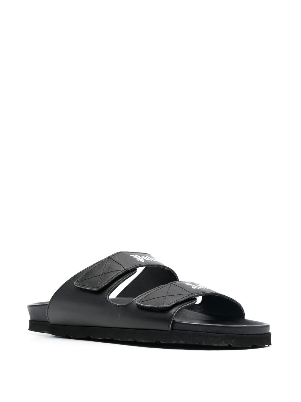 PALM ANGELS Leather Slide Sandals with Logo